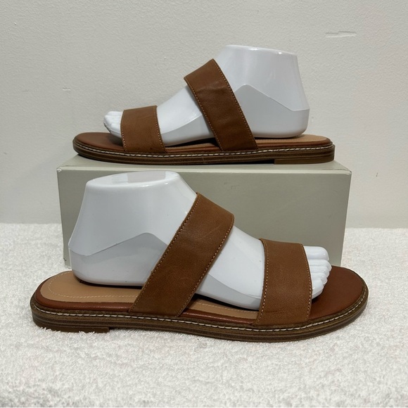 New! Lucky Brand Leather Kessly Slip On Sandals Womens Size 10 - Picture 1 of 12